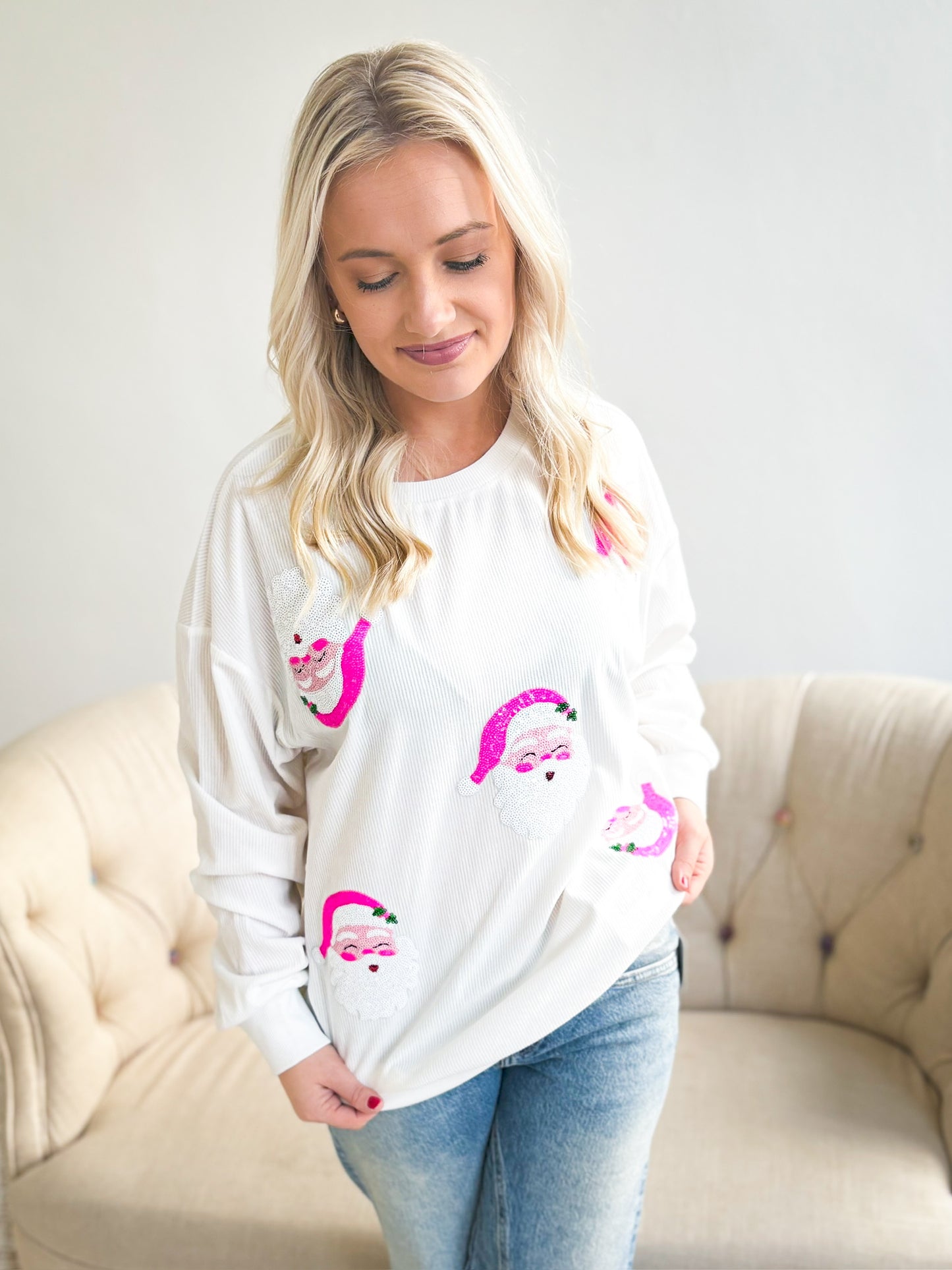 Pink Santa Clause Sweatshirt