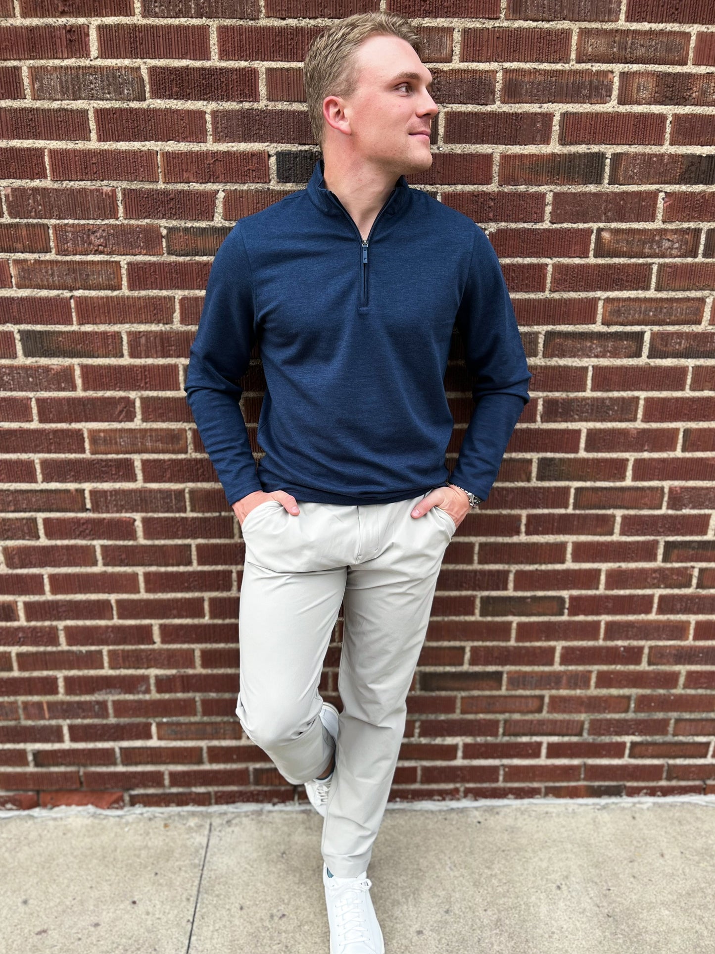 KPI Quarter Zip - Navy Heather