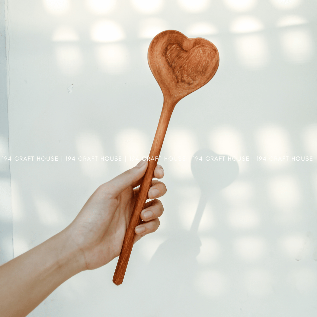 Large Wooden Heart Shaped Spoon