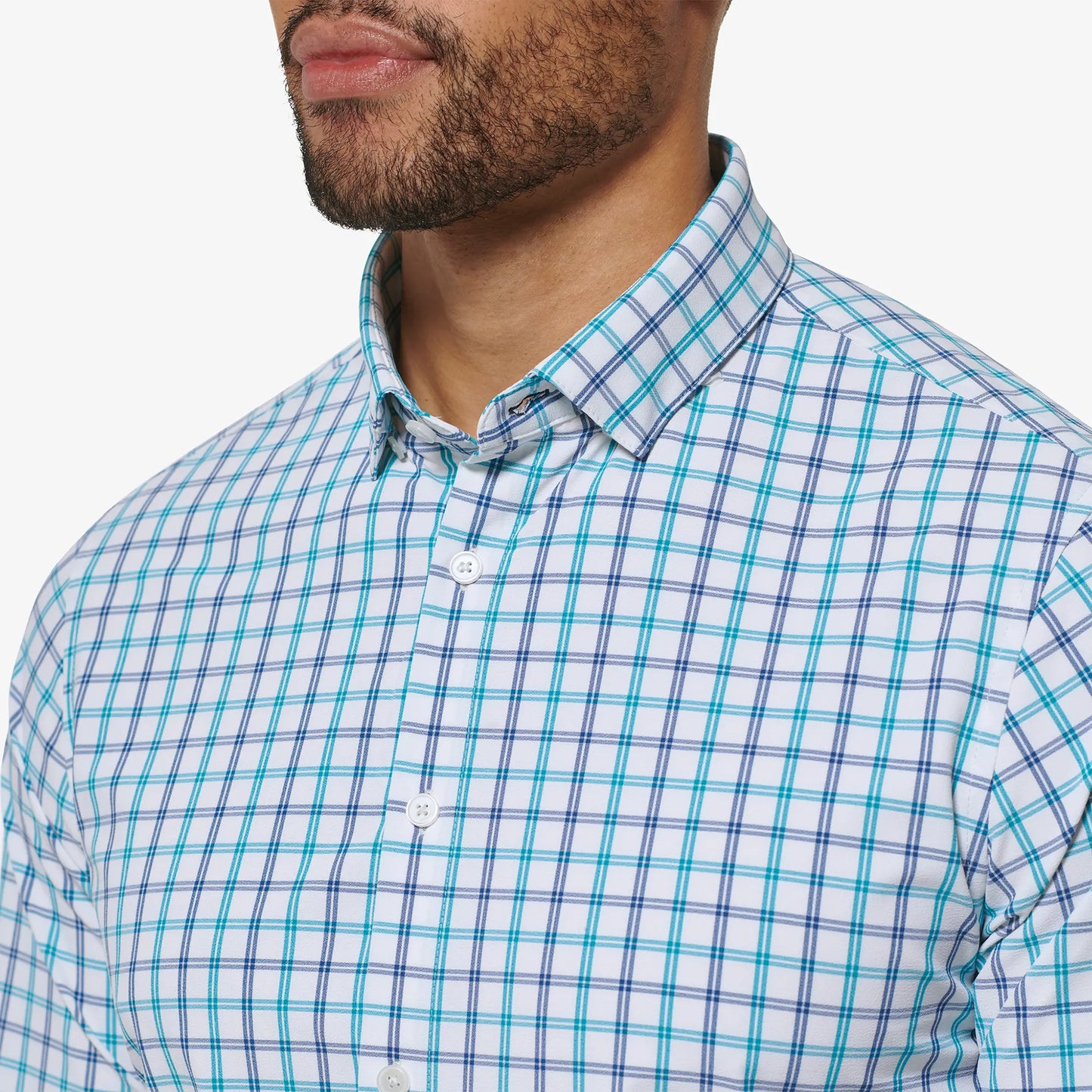 Leeward LS - White Windowpane