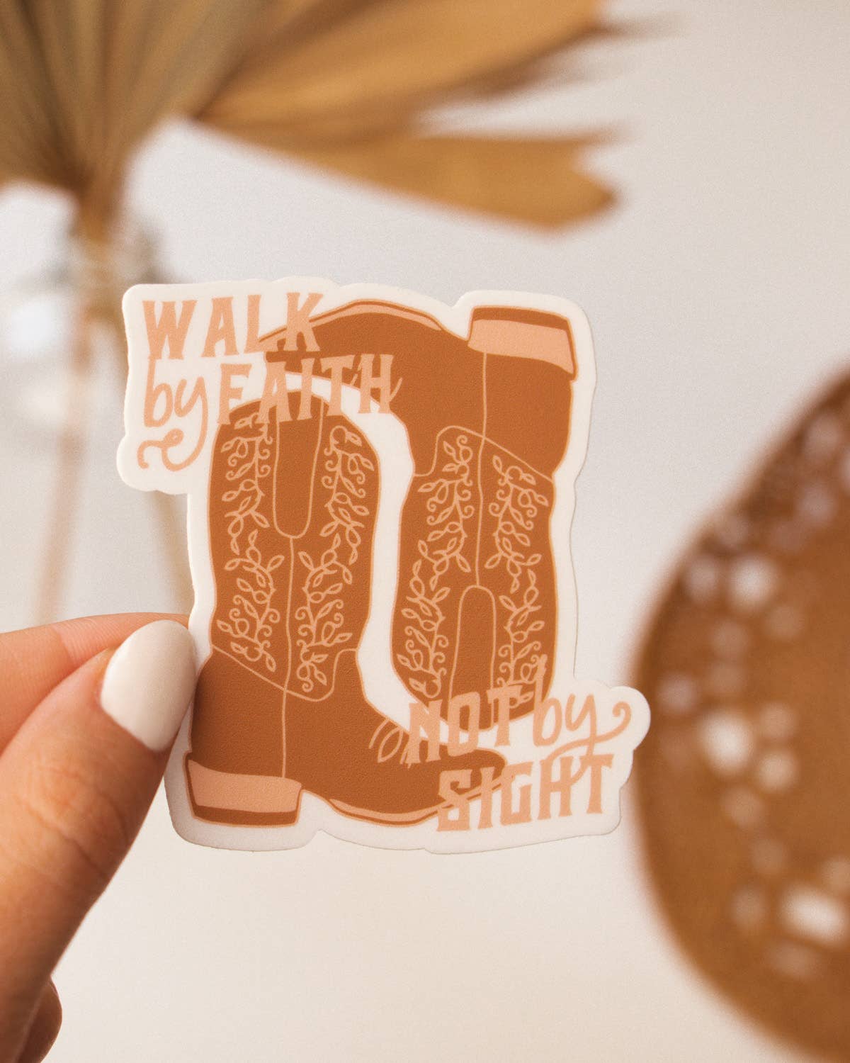 Walk by Faith Western Cowboy Boots Sticker