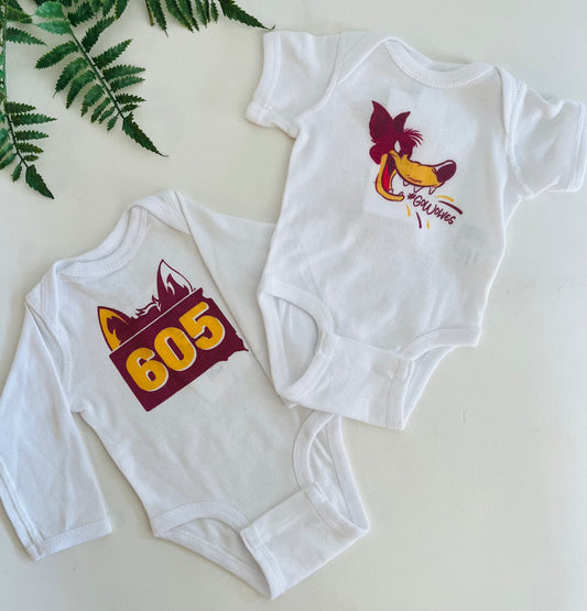 Wolves Infant LS Bodysuit - White