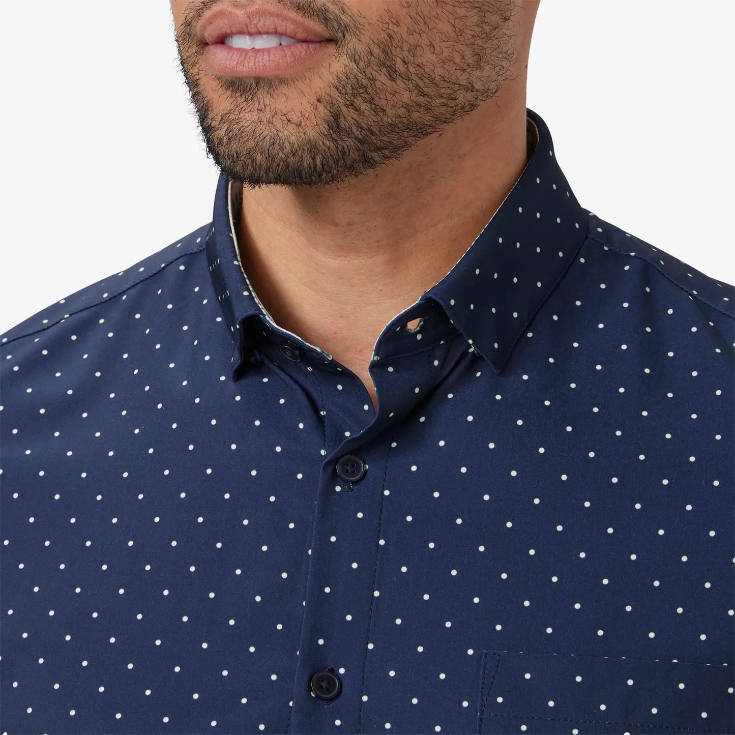 Leeward SS - Navy Polka Dot