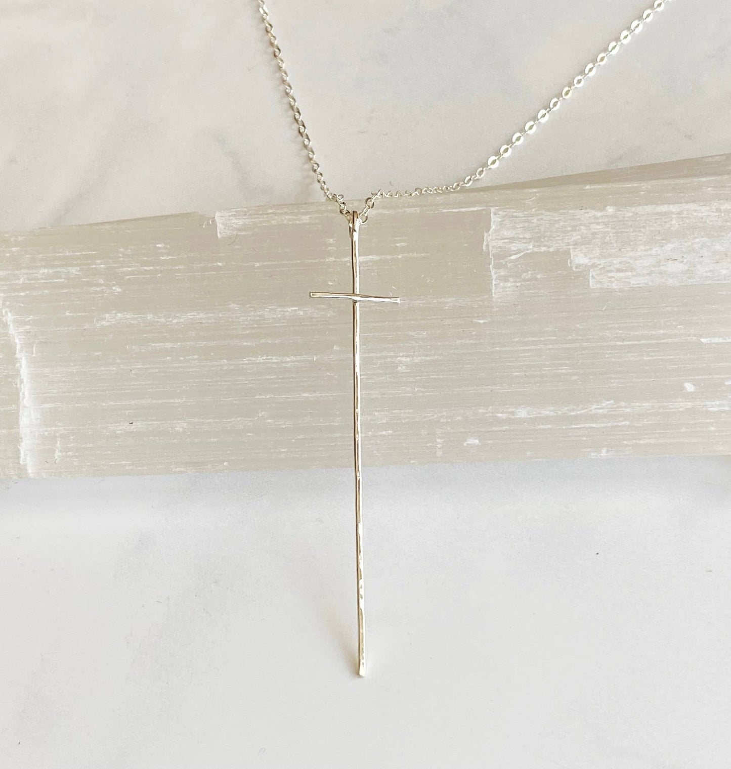 Modern Cross Necklace - Sterling Silver