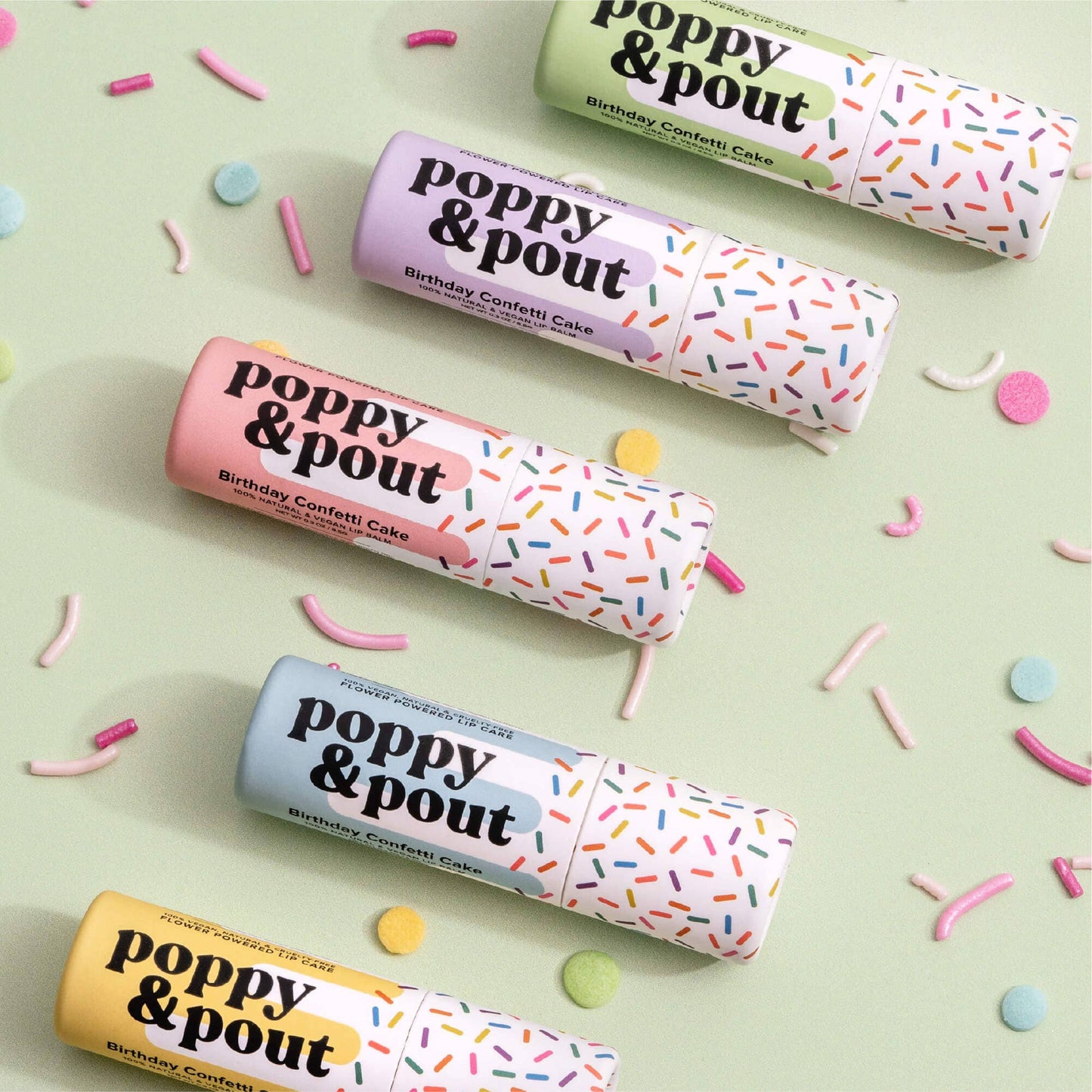 Lip Balm, Birthday Confetti Cake - Green