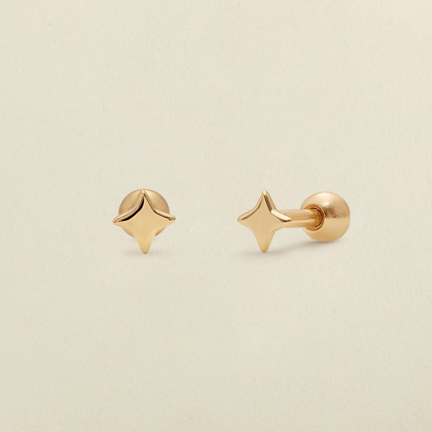 Live In Stud Earrings - Gold Vermeil/Heart