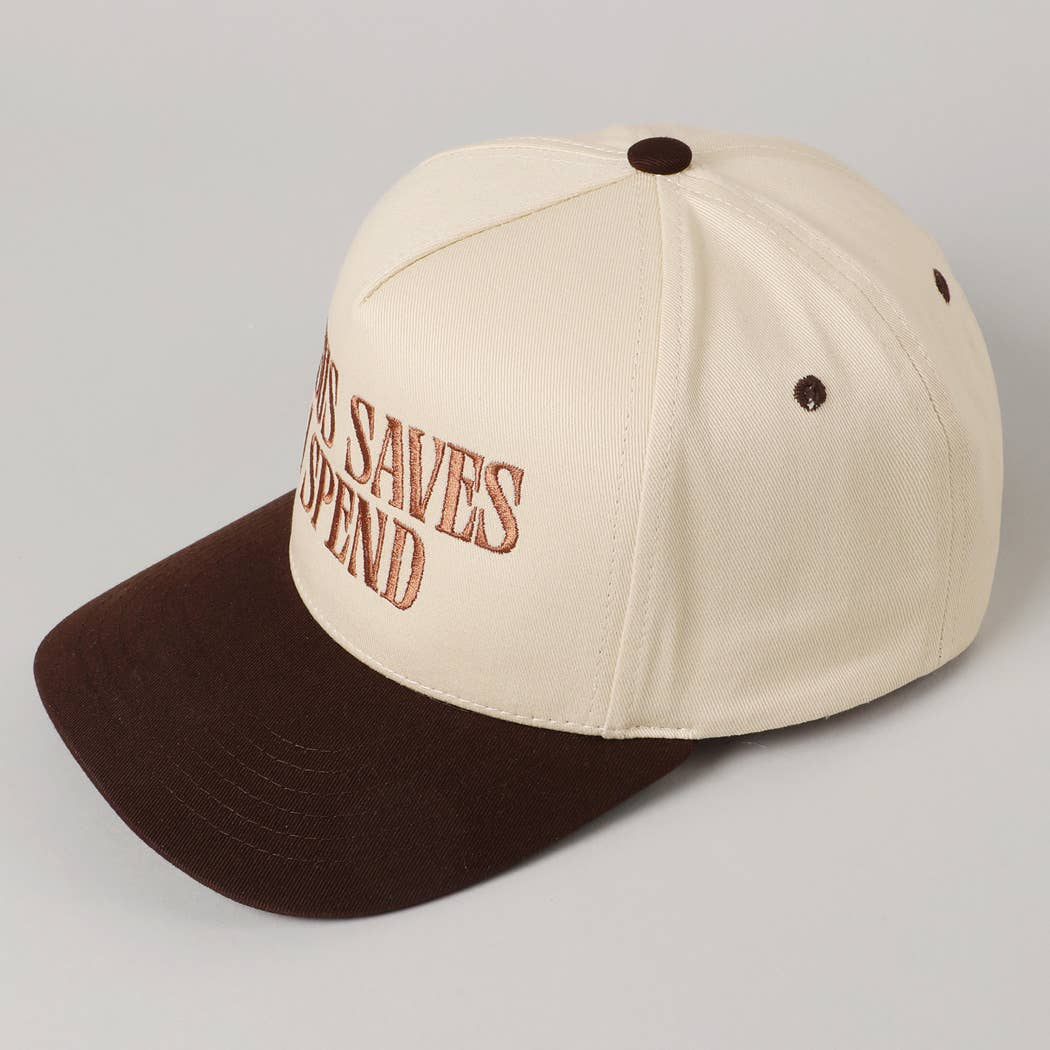 JESUS SAVES I SPEND Trucker Hat - Brown