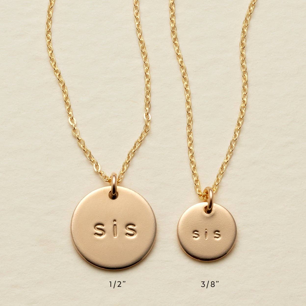 The Sis' Disc Necklace - Gold Filled 16"-18"