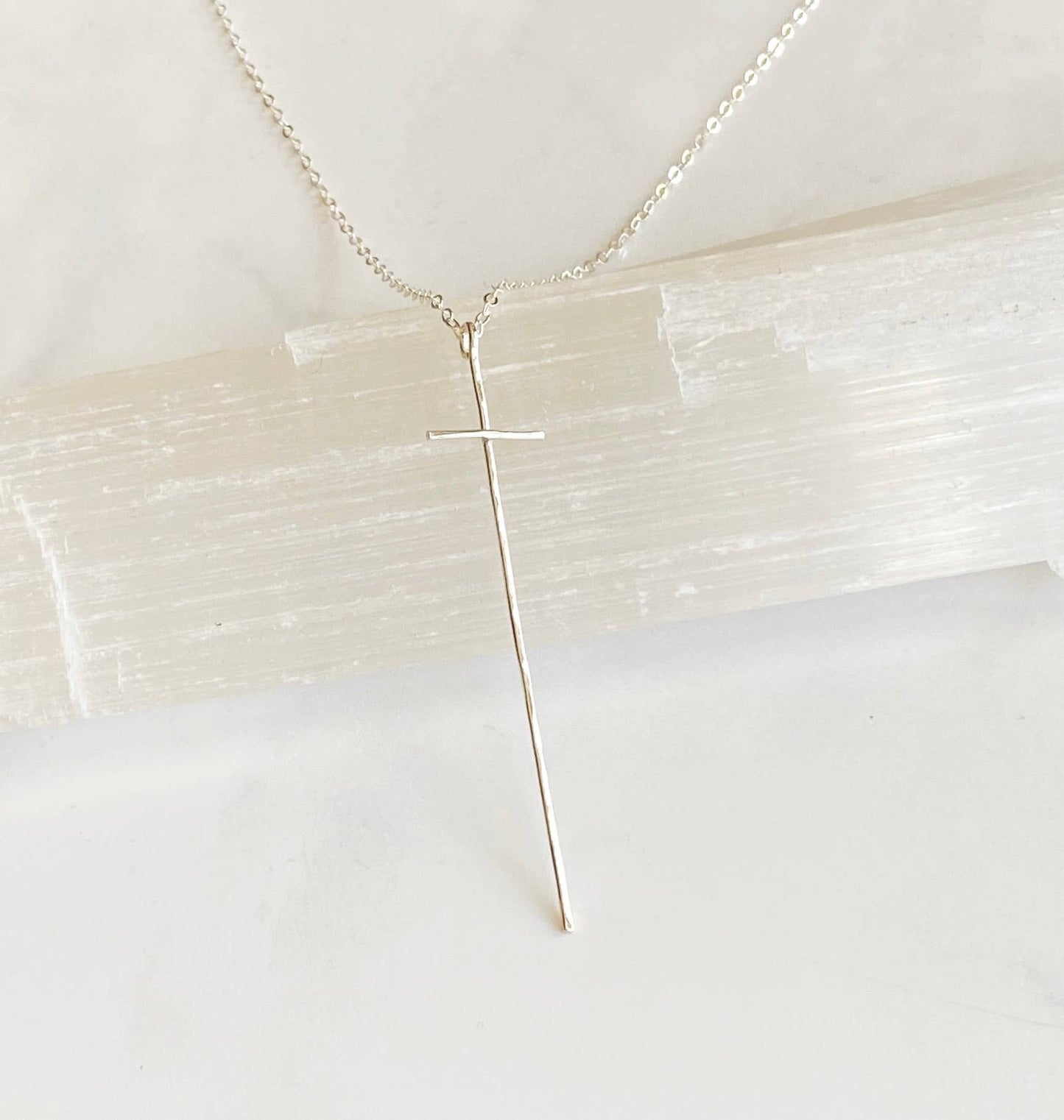 Modern Cross Necklace - Sterling Silver