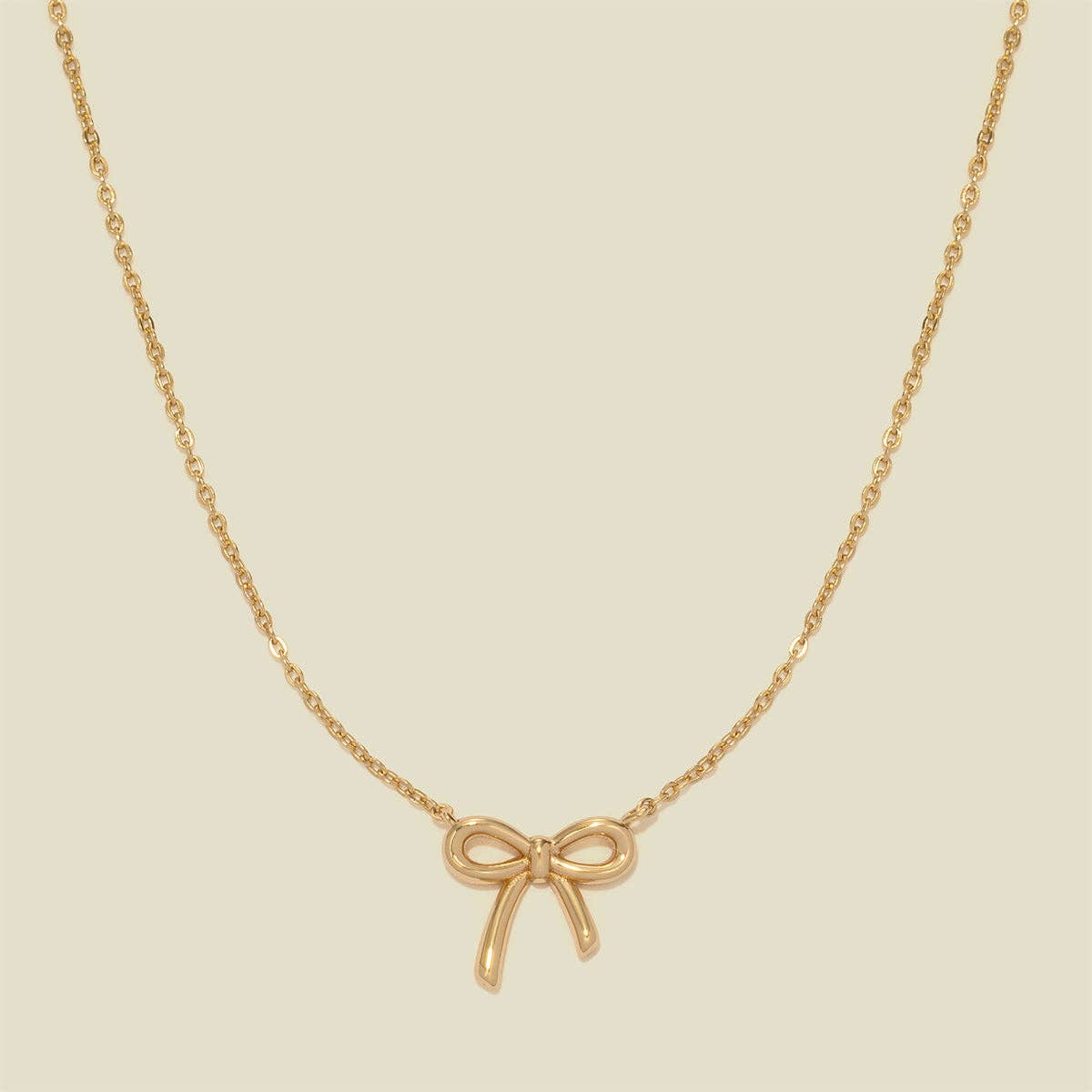 Bow Necklace: Gold