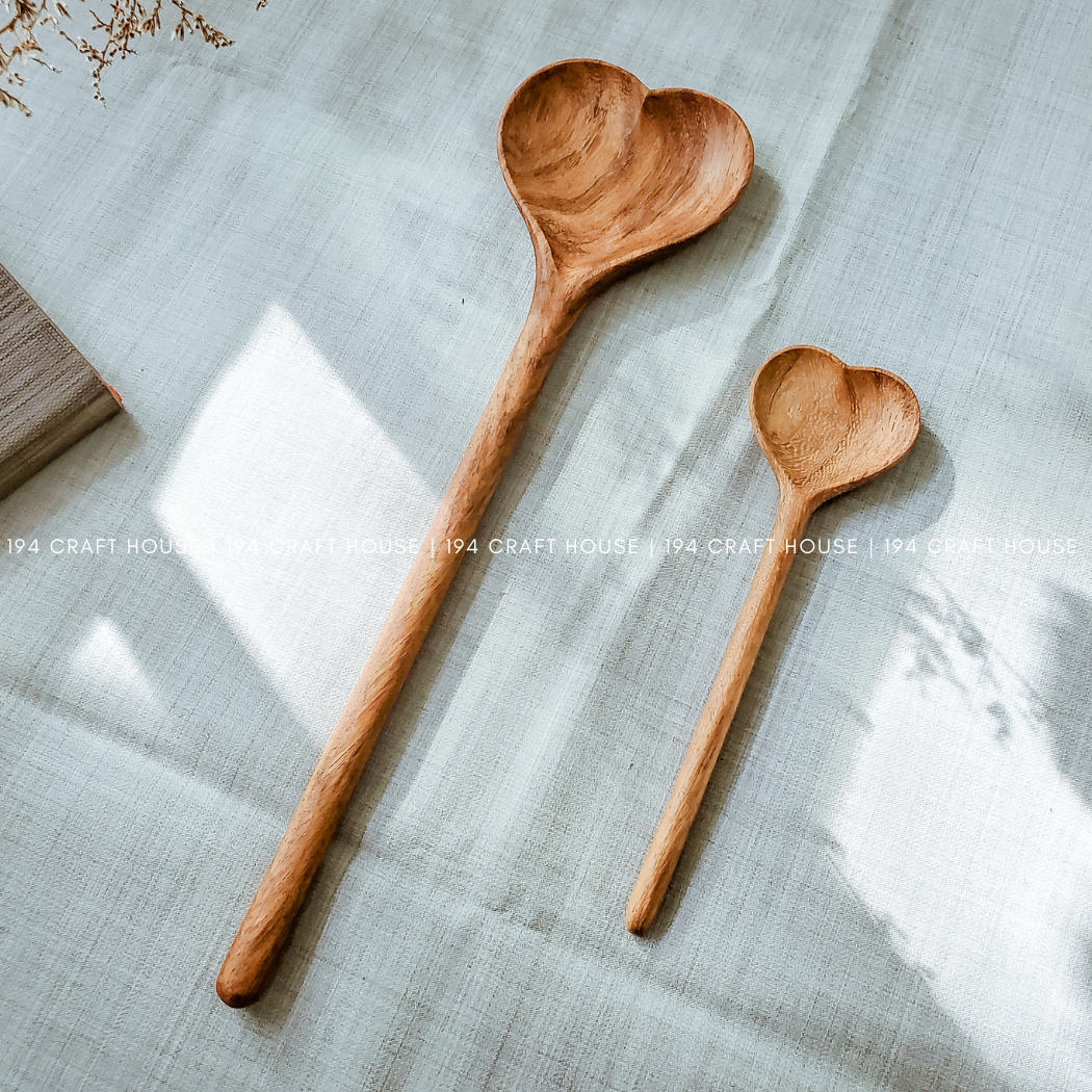 Large Wooden Heart Shaped Spoon