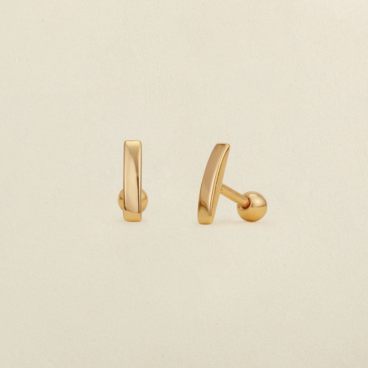 Live In Stud Earrings - Gold Vermeil/Heart