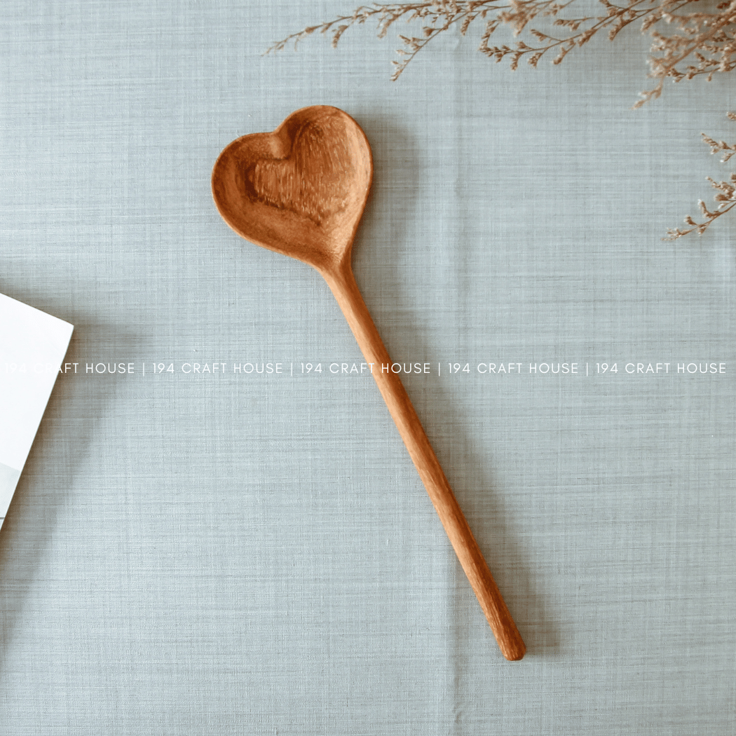 Large Wooden Heart Shaped Spoon