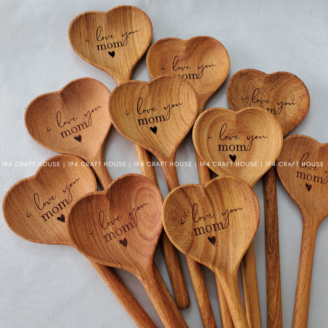 Love You - Wooden Heart Spoon