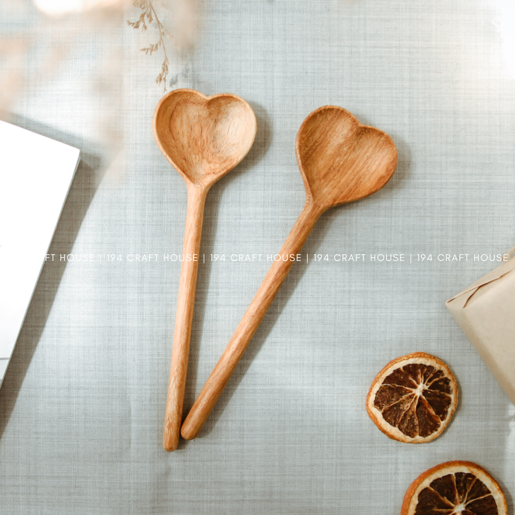 I Love Coffee Engraved Wooden Heart Spoon