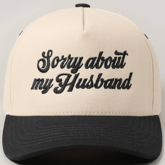 Sorry About My Husband Canvas Cap