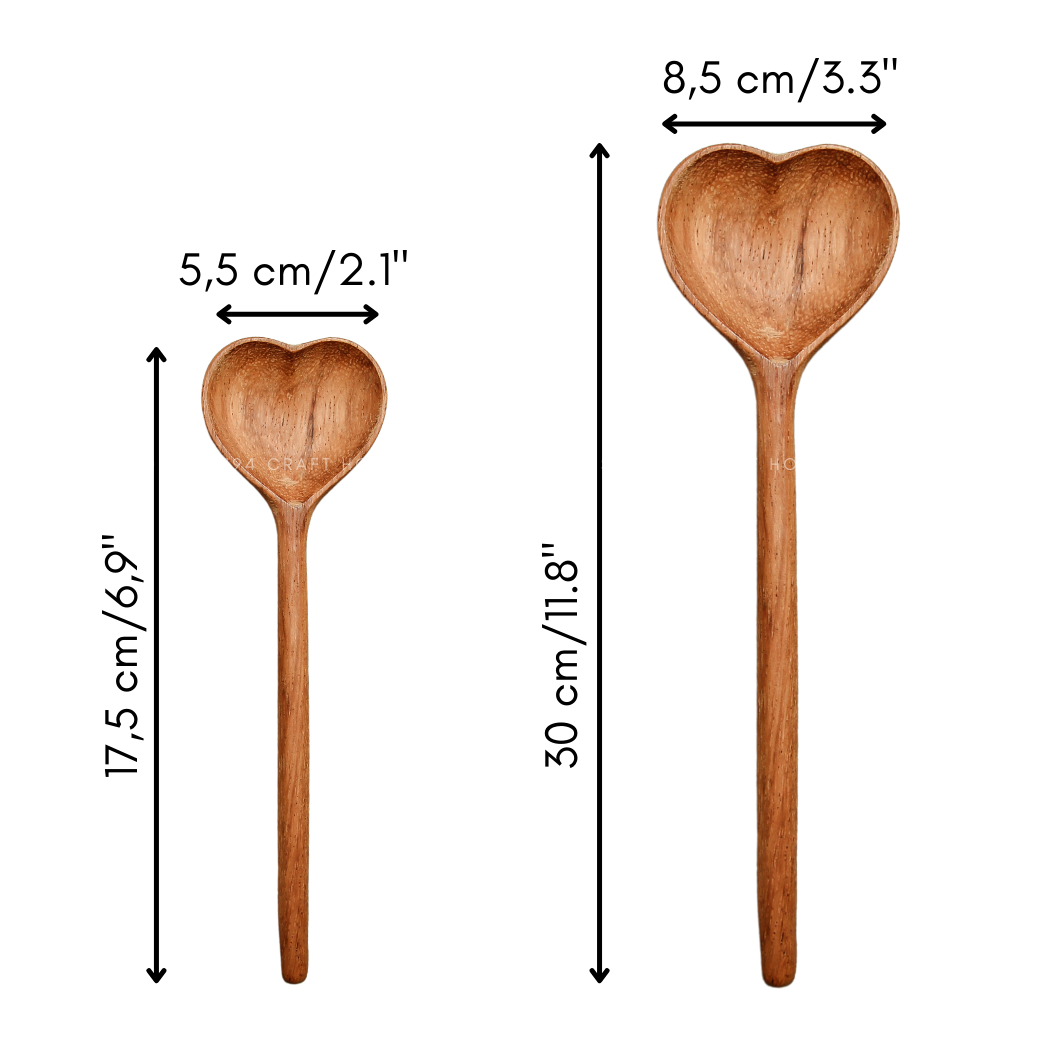 Large Wooden Heart Shaped Spoon