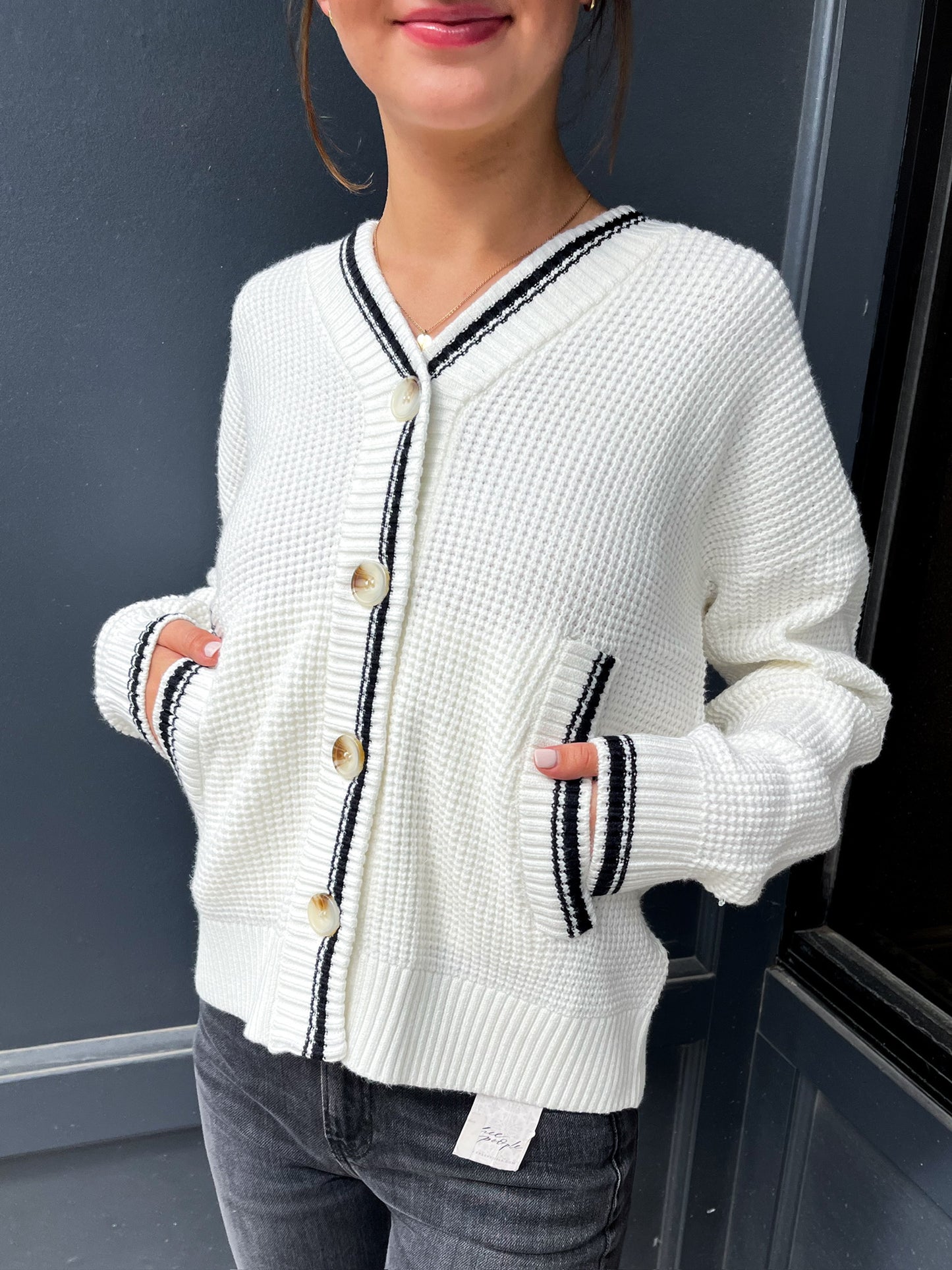 Coniston Boxy Knit Cardigan - White