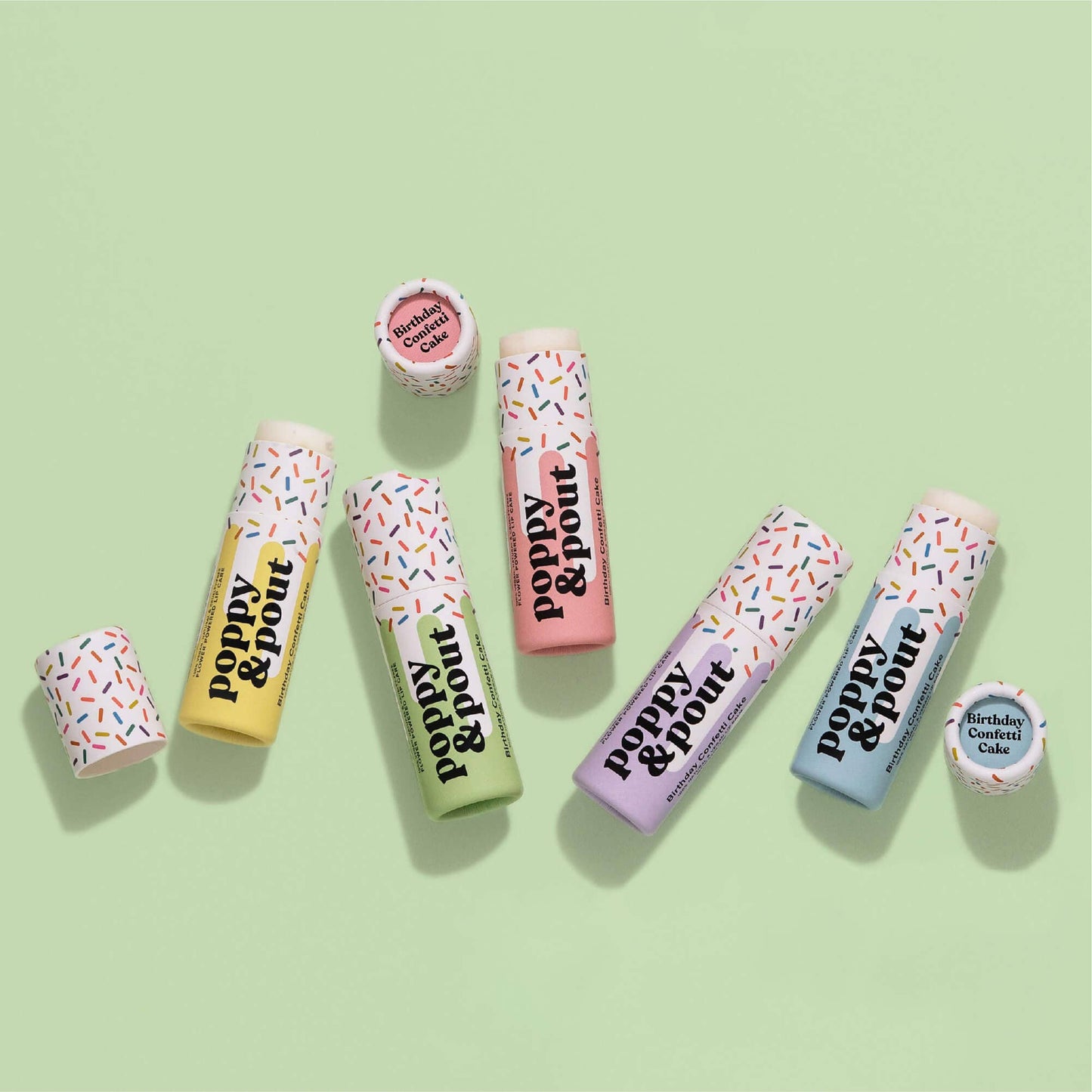 Lip Balm, Birthday Confetti Cake - Green