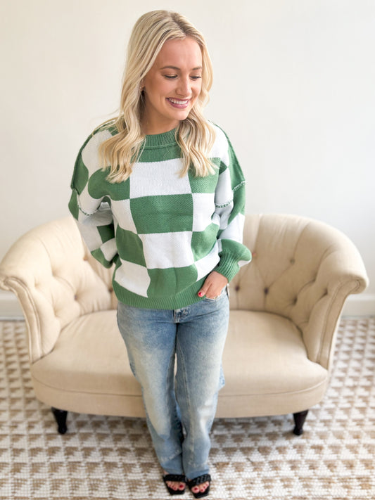 Checkered Bishop Sweater