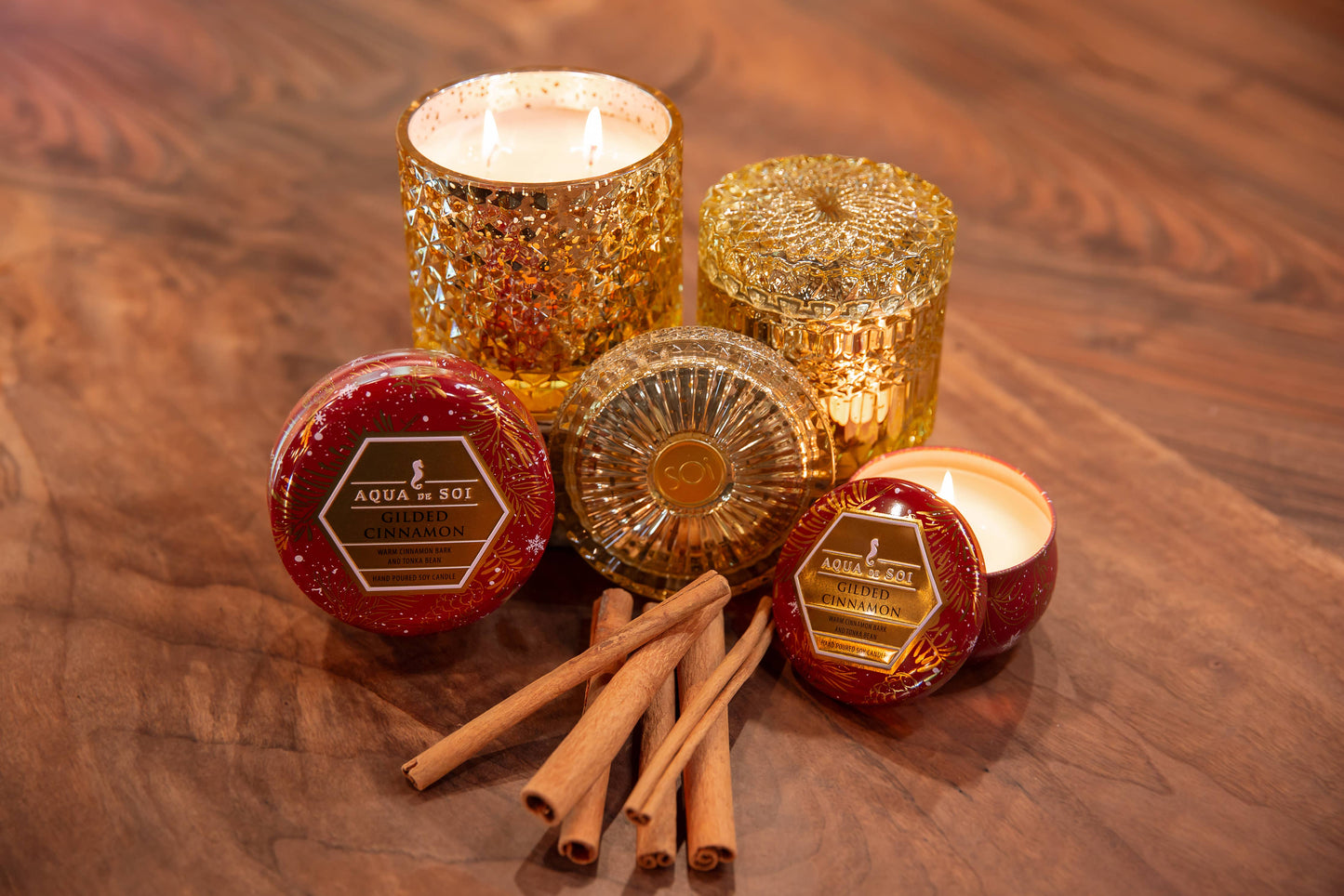 Gilded Cinnamon 15oz Shimmer Candle