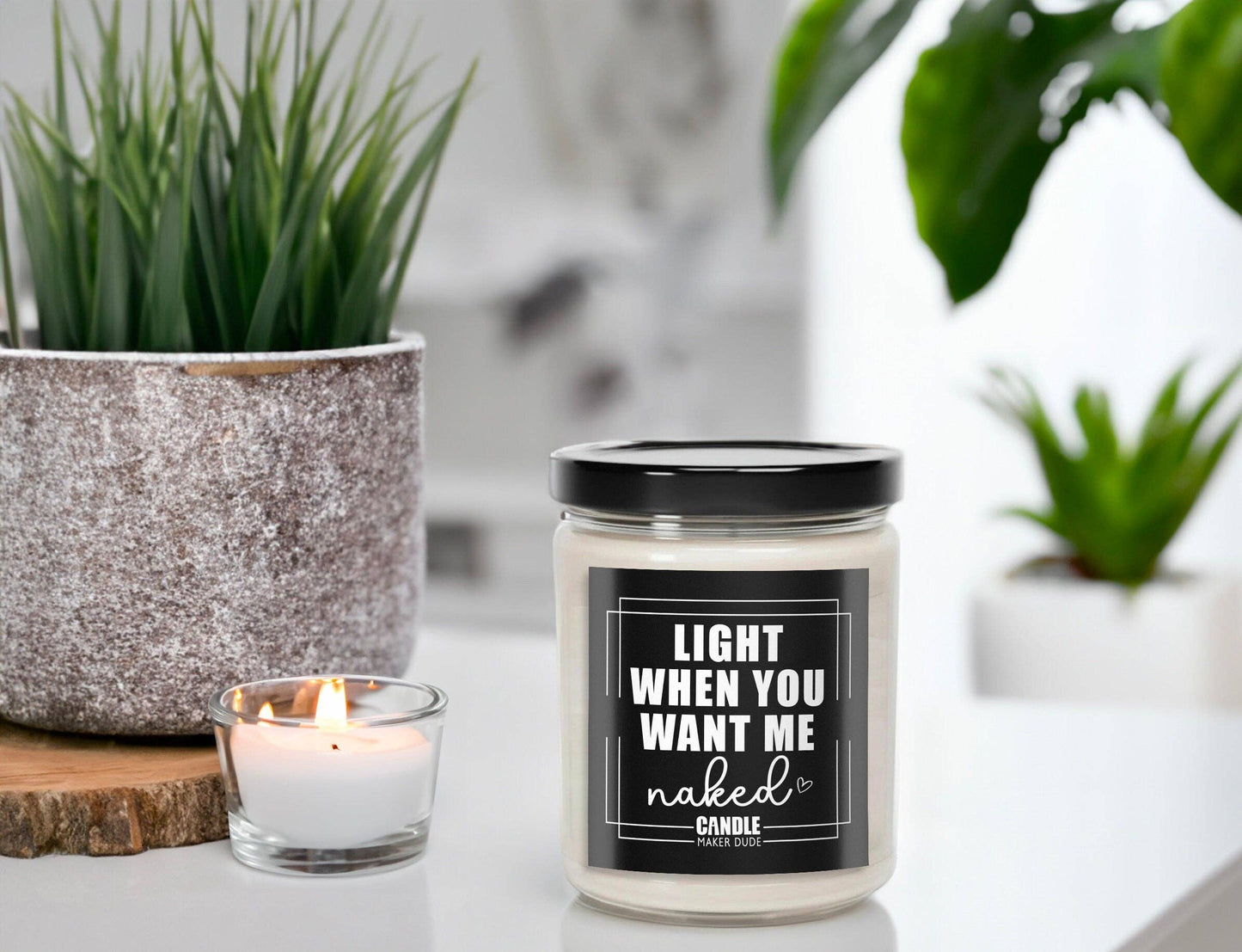 Light When You Want Me Naked Candle