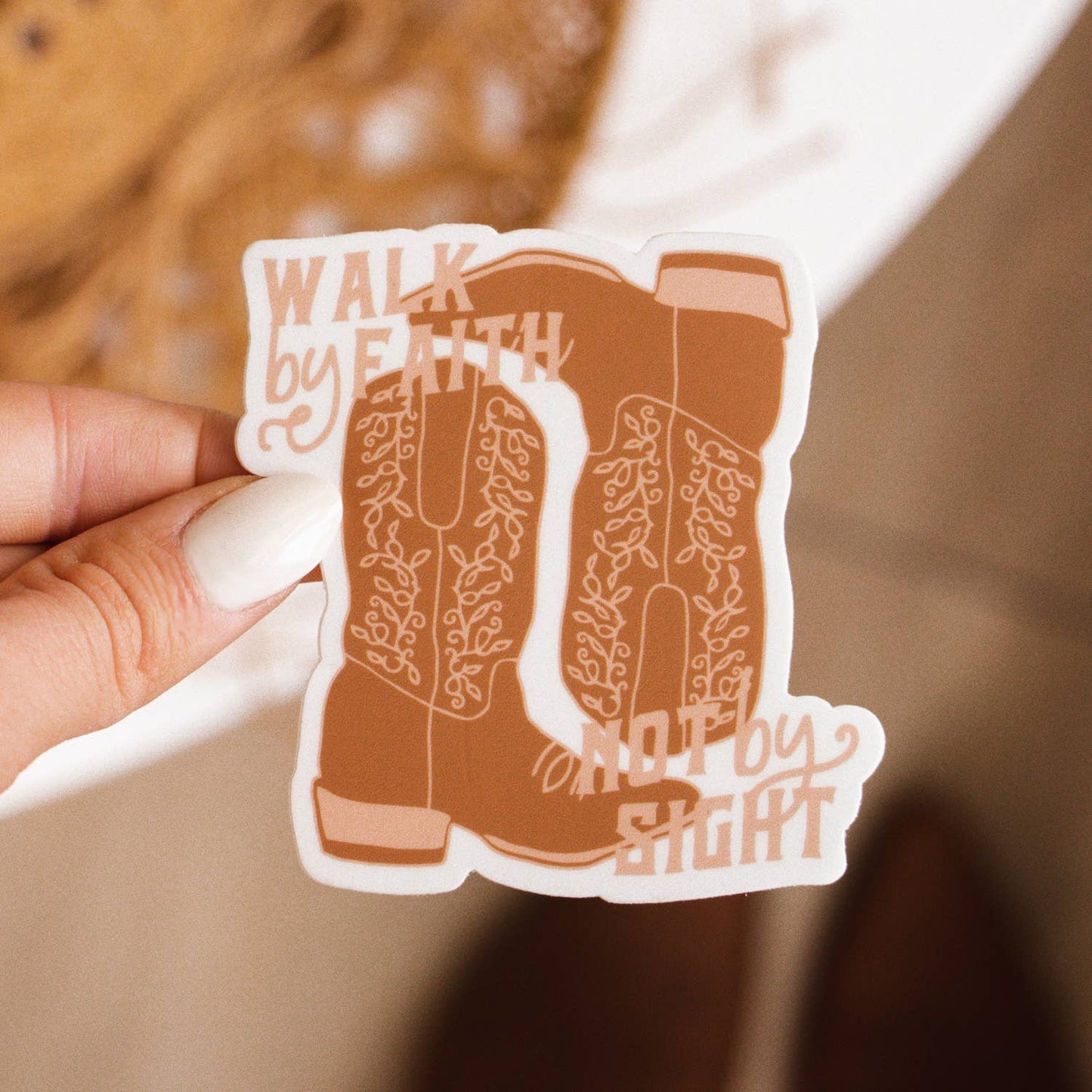 Walk by Faith Western Cowboy Boots Sticker