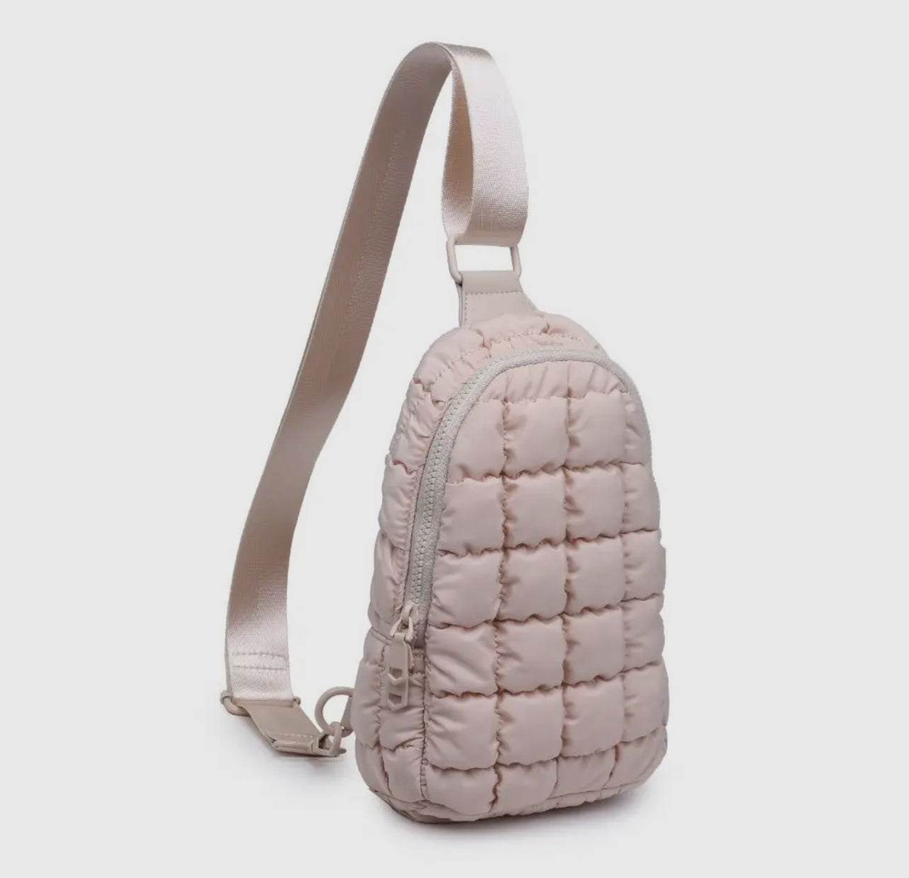 Rejuvenate Quilted Nylon Sling Backpack - Cream