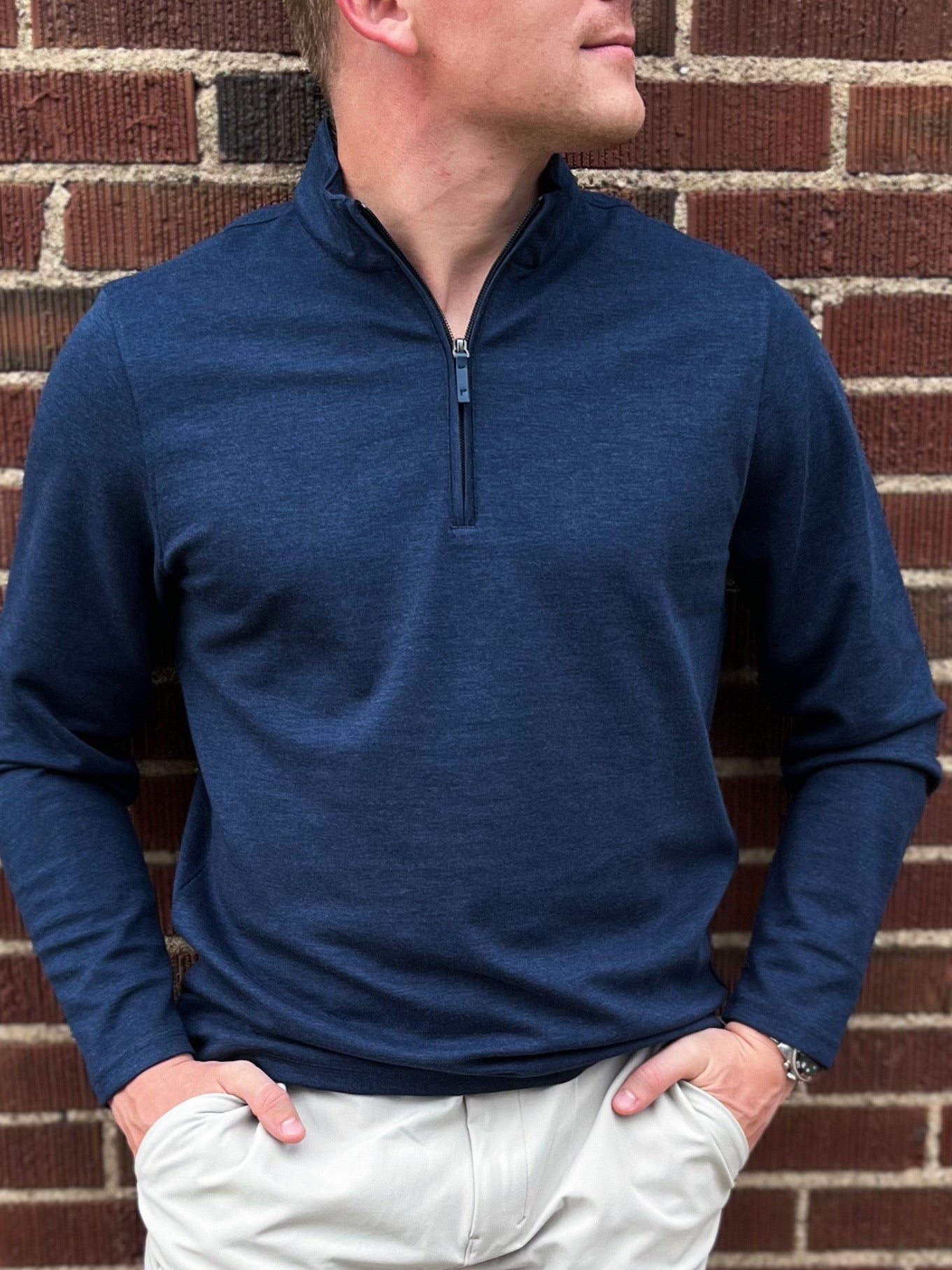 KPI Quarter Zip - Navy Heather