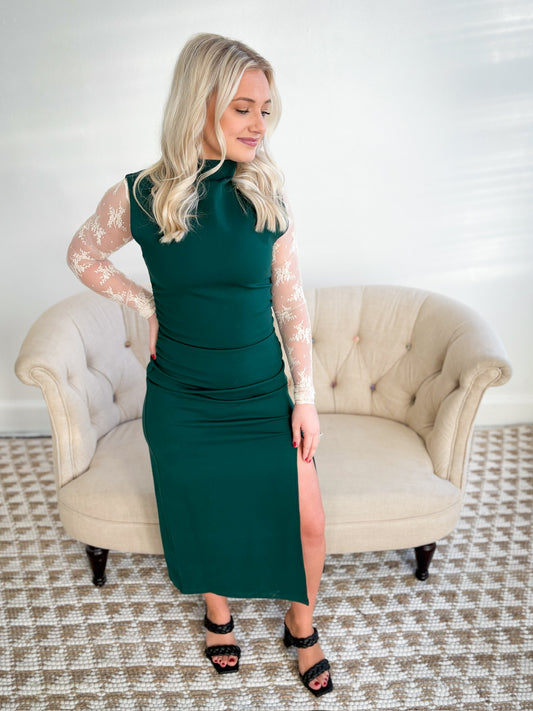 Tamara Midi Dress - Evergreen