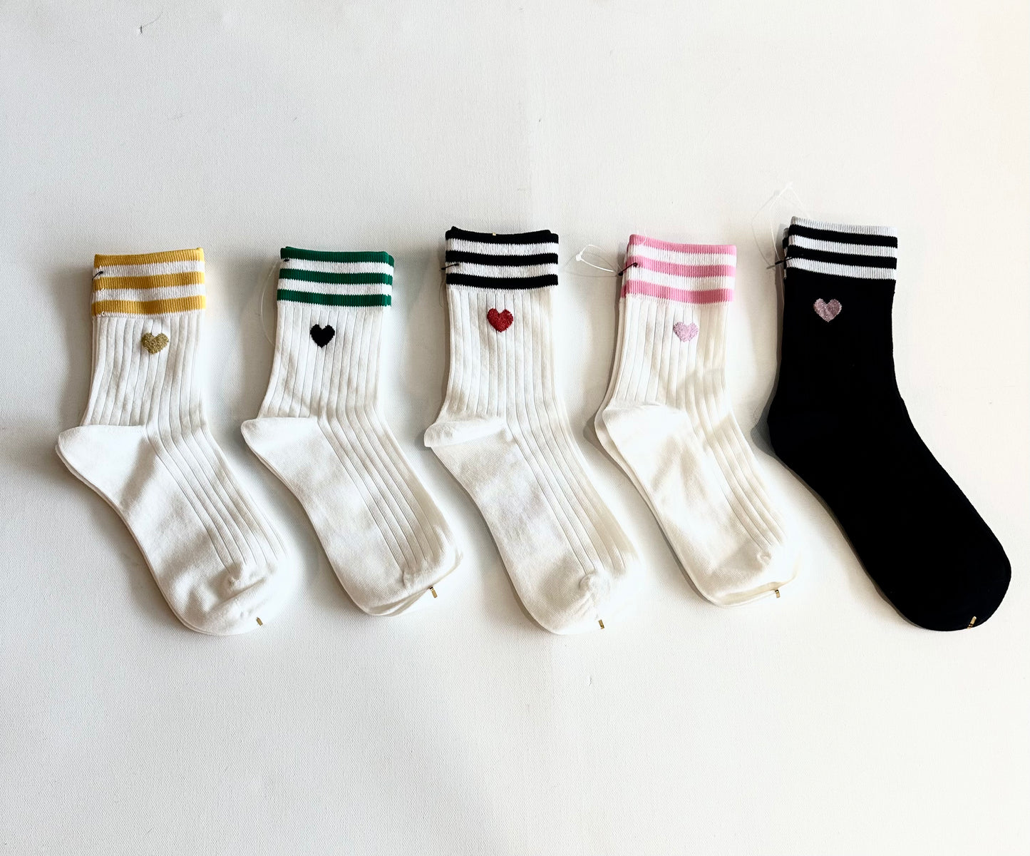 Stripe & Heart Socks