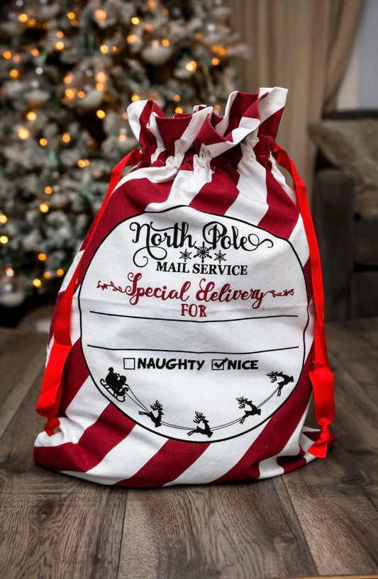 Red/White Stripe Santa Sack