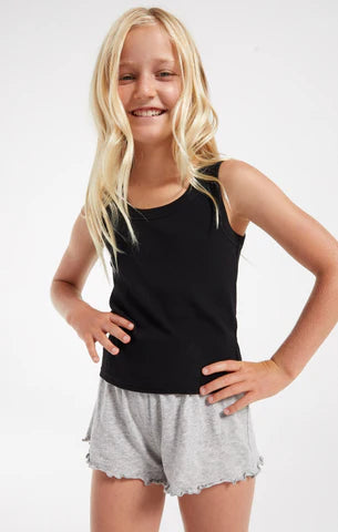 Girls Oaklynn Rib Tank - Black