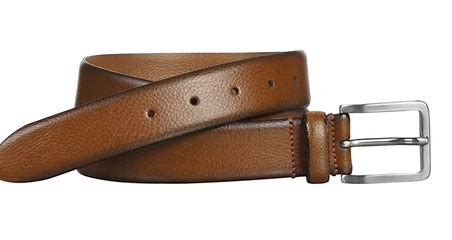 FEATHERED EDGE DRESS BELT - Tan