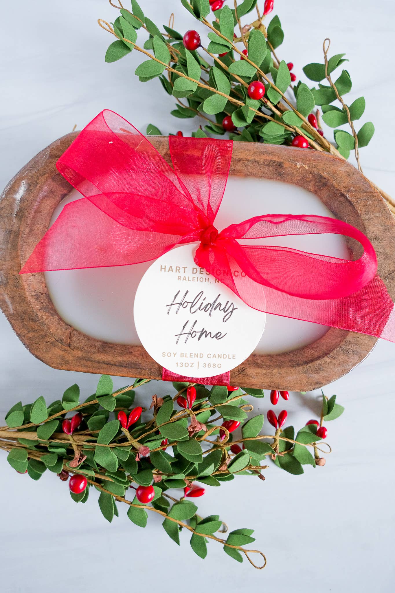 Holiday Home 3 Wick Dough Bowl Candle