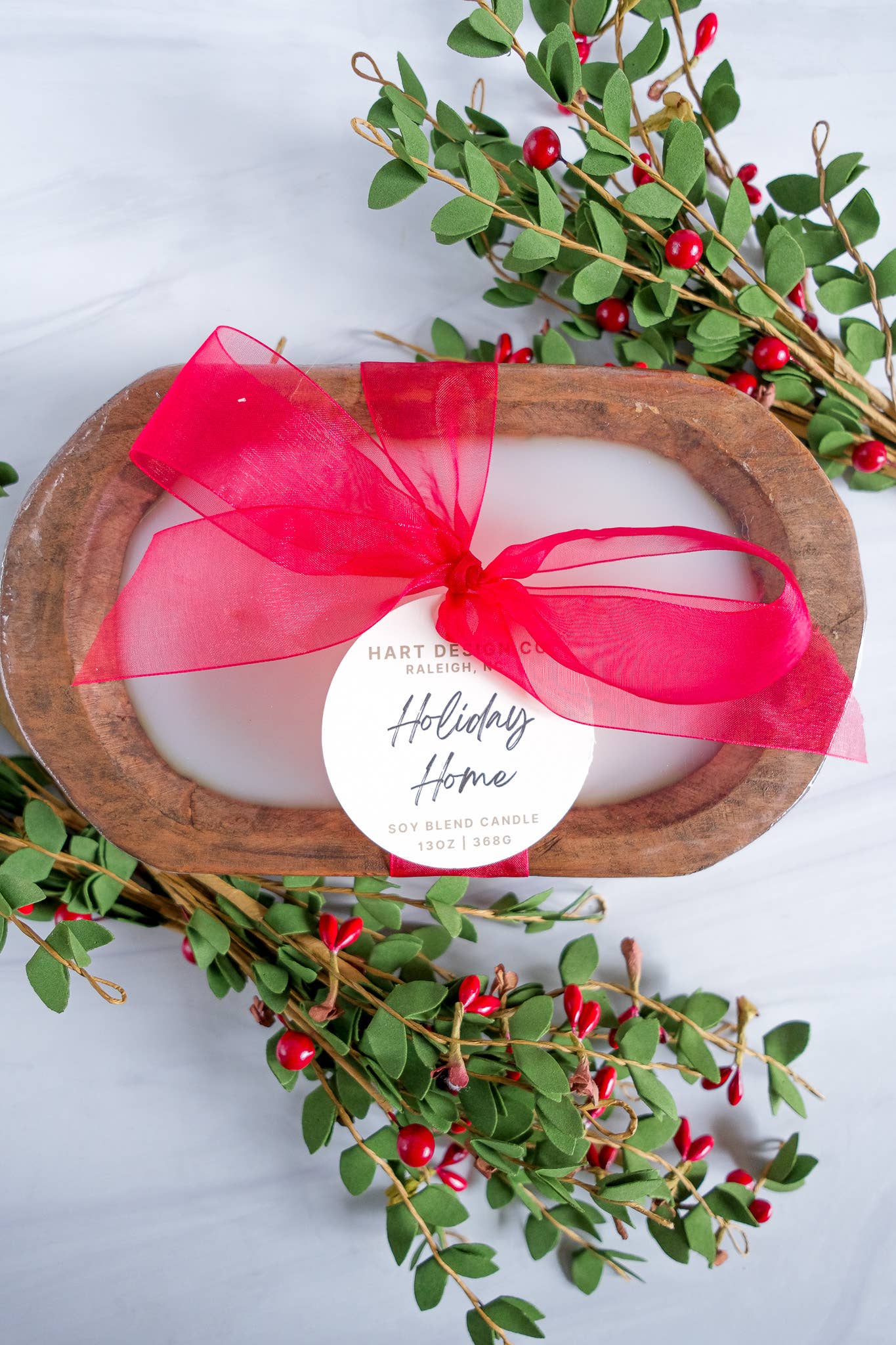 Holiday Home 3 Wick Dough Bowl Candle