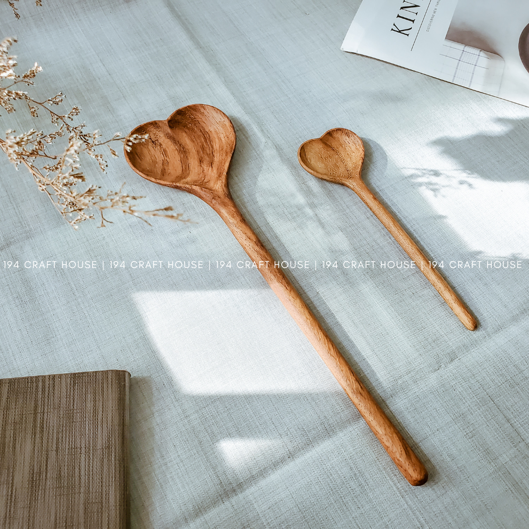 Large Wooden Heart Shaped Spoon