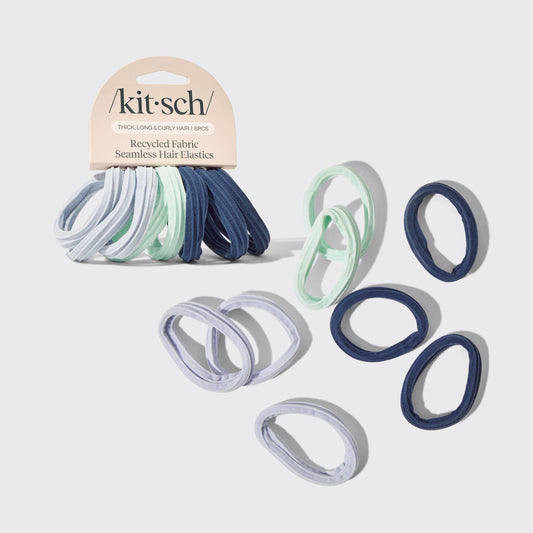 Recycled Seamless Hair Elastics 8pc Set- Garden Bouquet