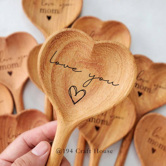 Love You - Wooden Heart Spoon