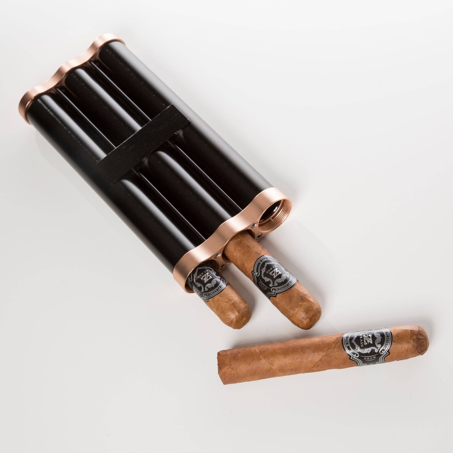 Keep It Fresh Cigar Holder Triple - Black/Rose Gold