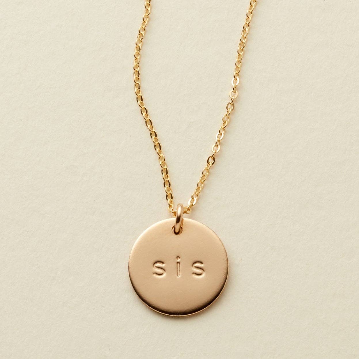 The Sis' Disc Necklace - Gold Filled 16"-18"