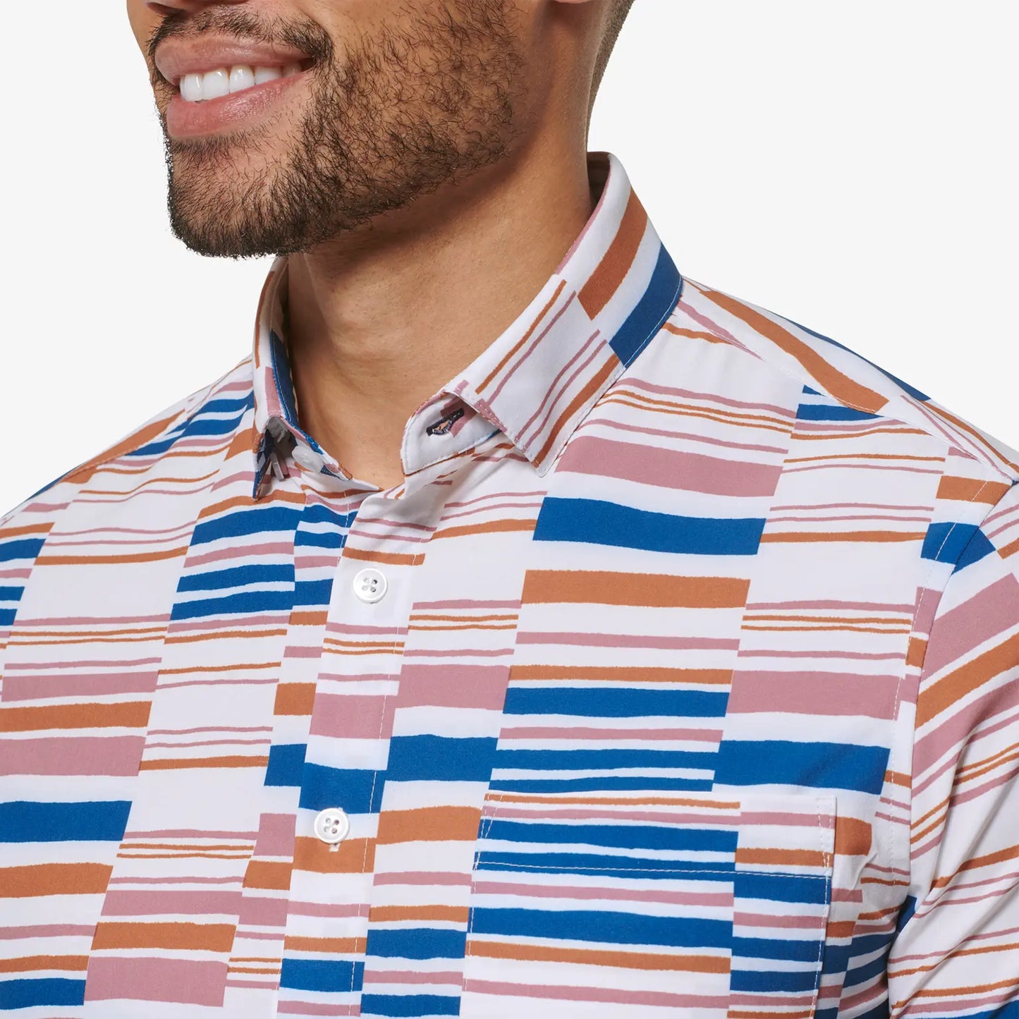 Leeward SS - Auburn Multi Stripe