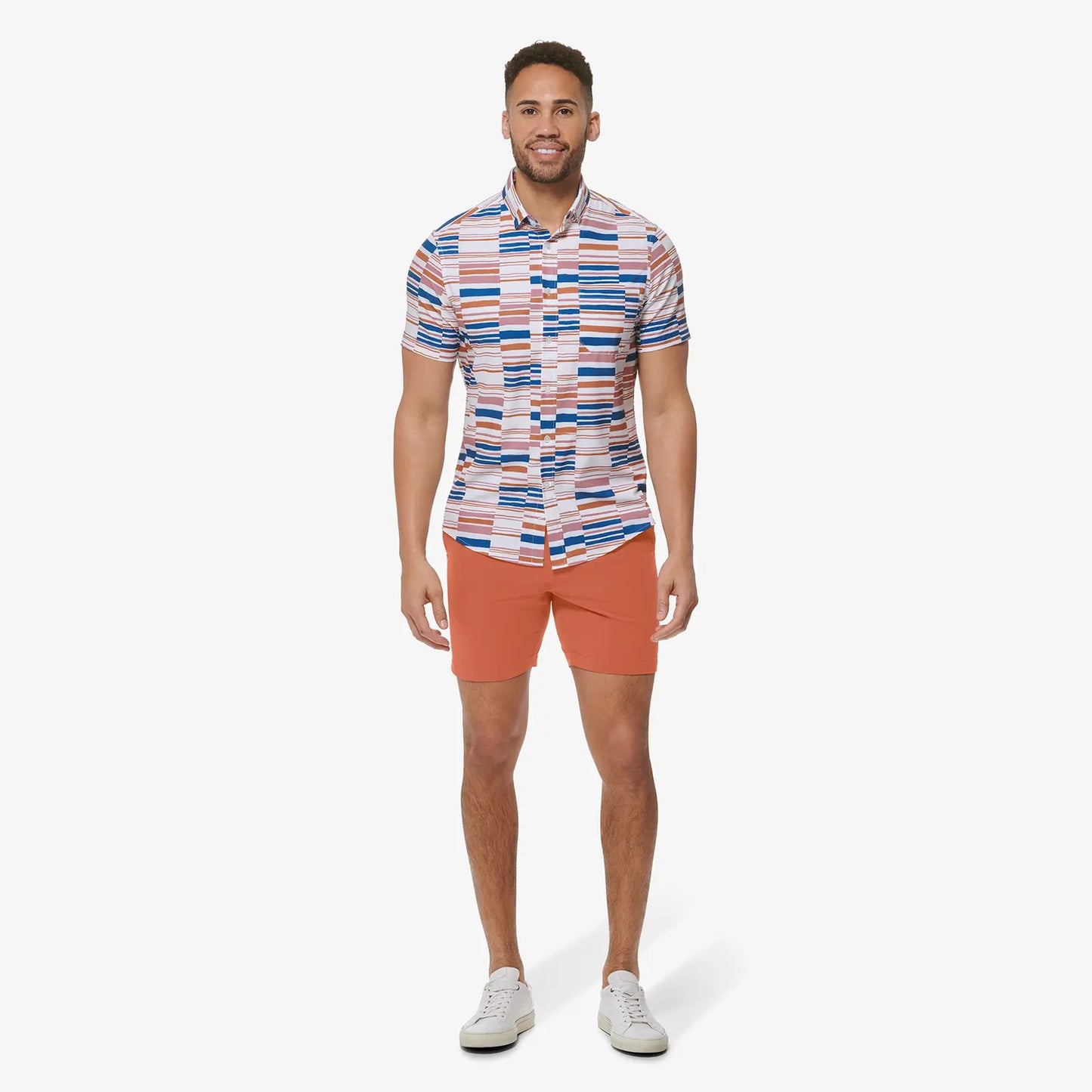 Leeward SS - Auburn Multi Stripe