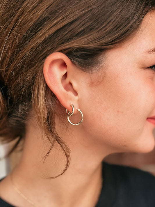 Maude Hoop Earrings - Gold Filled 13mm