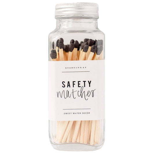 Black Tip Safety Matches - Glass Jar