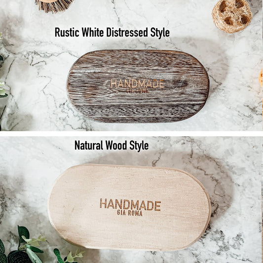 Natural Rustic Wood Dispenser & Trinket Tray