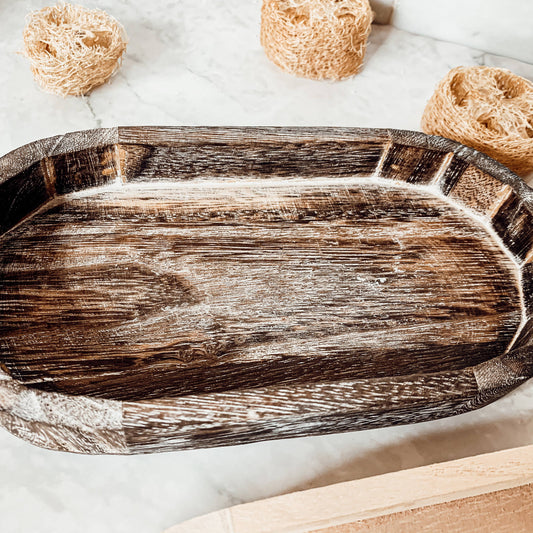 Rustic Wood Handmade Dispenser & Trinket Tray