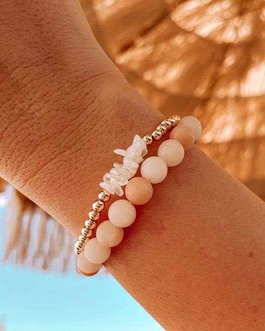 Surf Babe: Pink Aventurine Crystal Bracelet