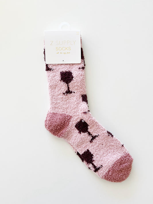 Wine Plush Socks - Blush