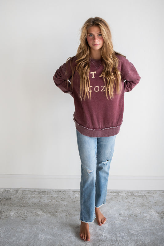 Stay Cozy Sweatshirt - Burgundy